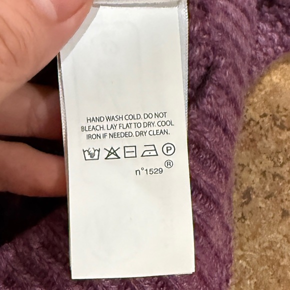 New Polo Ralph Lauren Cable Bubble Knit Cardigan XL Purple Wool Alpaca Fisherman - Picture 7 of 11